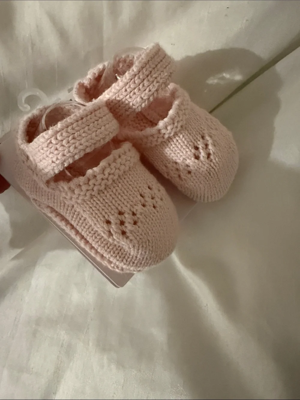 Carter's Soft Pink Knit Mary Jane Booties